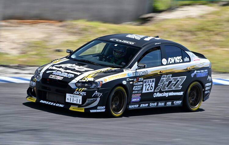 Shinji Tsugawa in the Gymkhana with his Lancer Evolution